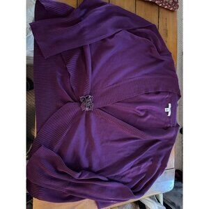 Merona Womens 3X Purple Knit Cardigan With Beaded Embellishment Open Front Micro